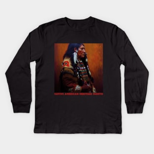 Native American Heritage Month -Iindigenous men Kids Long Sleeve T-Shirt